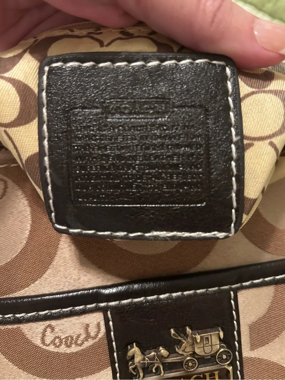 Coach brown and khaki Optic C signature swingpack crossbody